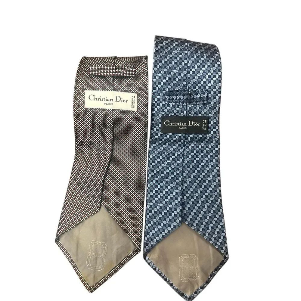 Christian Dior silk tie Made in France lot of two